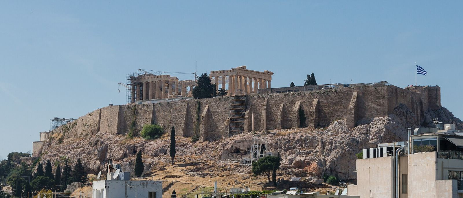 The Parthenon on the Acropolis above Athens