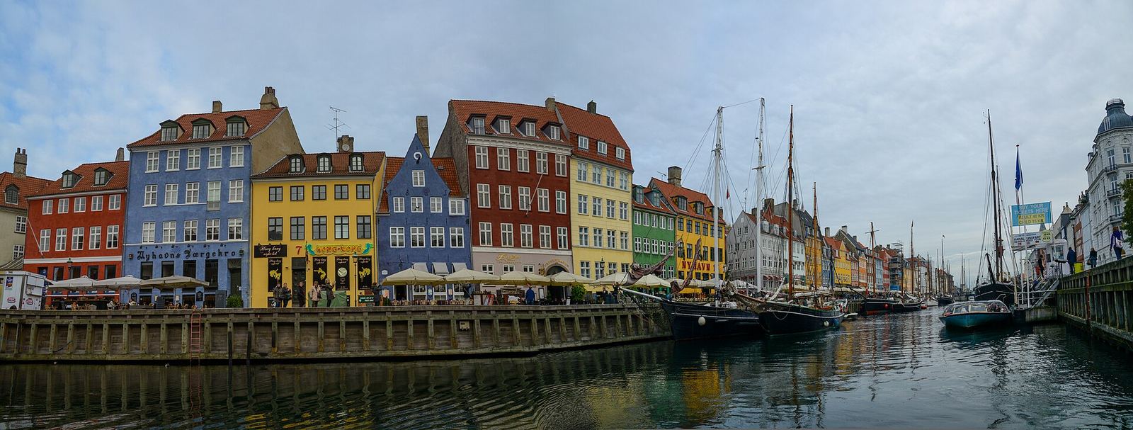 Coloured townhouses along the Nyhavn canal in Copenhagen